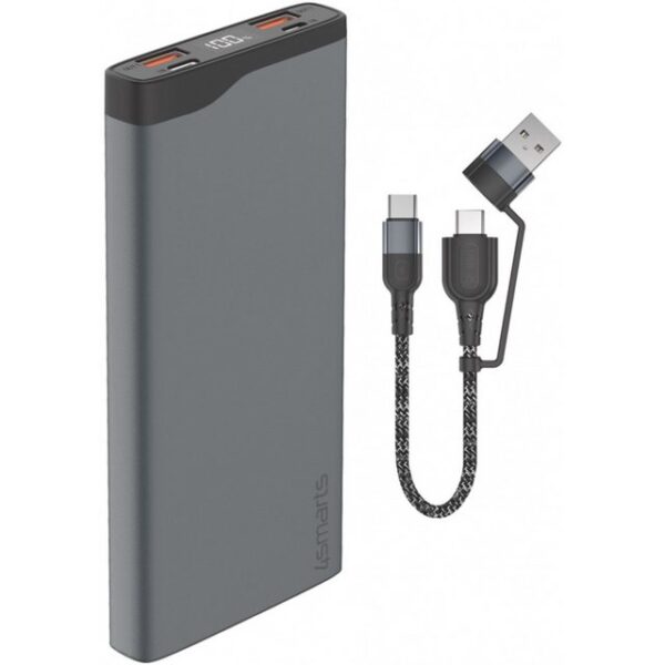 4smarts 4smarts VoltHub Pro Powerbank 10.000mAh in Gunmetal Powerbank 4smarts VoltHub Pro Powerbank, Schnelllade-Funktion, 3 USB-Ausgänge, USB Type-C Unterstützung