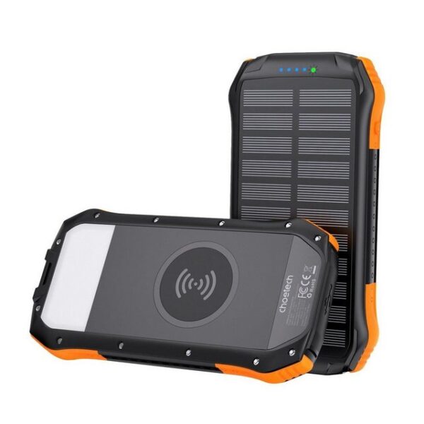 Choetech Solar Powerbank B659 mit induktivem Laden 10000mAh 5W orange 5V Solar Powerbank