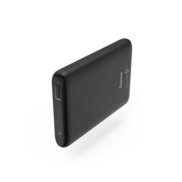 Hama HAMA Power Pack "SLIM 5HD" 5000mAh, Ausgang: USB-A, Schwarz Powerbank