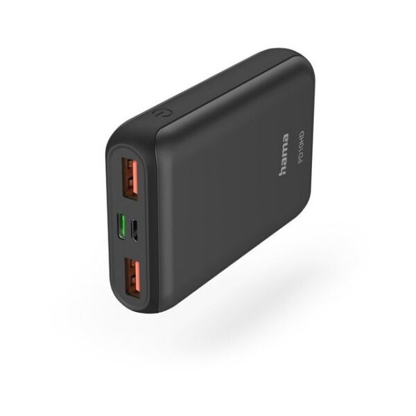 Hama Hama Power Pack PD10-HD 10.000mAh Powerbank. Powerbank Hama Power Pack PD10-HD (10.000mAh) anthrazit, Schnellladung, Drei Geräte gleichzeitig laden