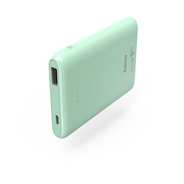 Hama Hama Power Pack Slim 5HD mintgrün Powerbank Powerbank Hama Power Pack Slim 5HD (5.000mAh) mintgrün, Mintgrünes Design