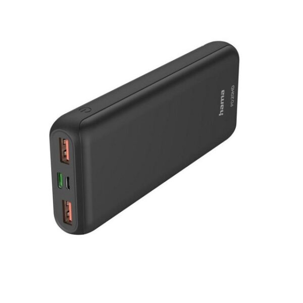 Hama Power Pack "PD20-HD", 20000mAh, 1x USB-C, 2x USB-A, für Schnellladen, Solar Powerbank