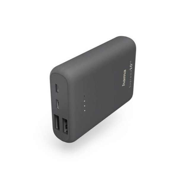 Hama Power Pack "Supreme 10HD", 10000mAh, 3 Ausgänge: 1x USB-C, 2x USB-A, Solar Powerbank