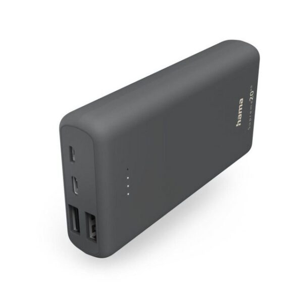 Hama Power Pack "Supreme 20HD", 20000mAh, 3 Ausgänge: 1x USB-C, 2x USB-A, Solar Powerbank