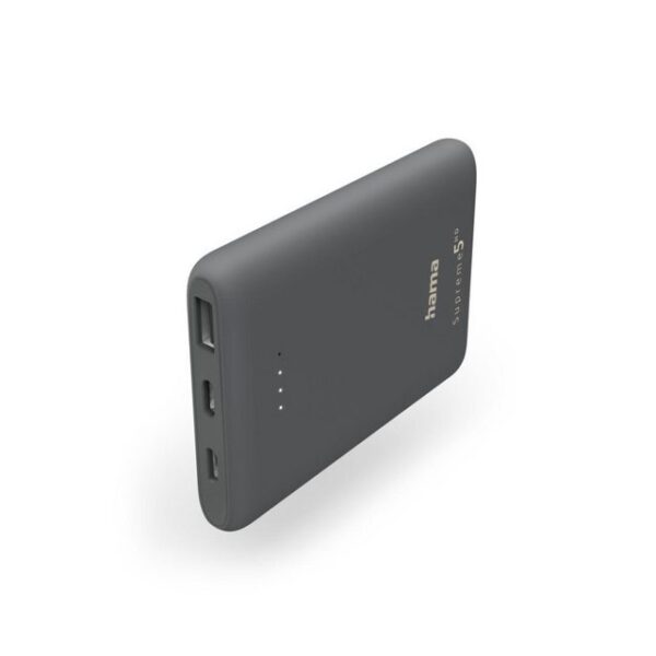 Hama Power Pack "Supreme 5HD" 5000mAh, Ausgang: USB-C, Grau (00201671) Powerbank