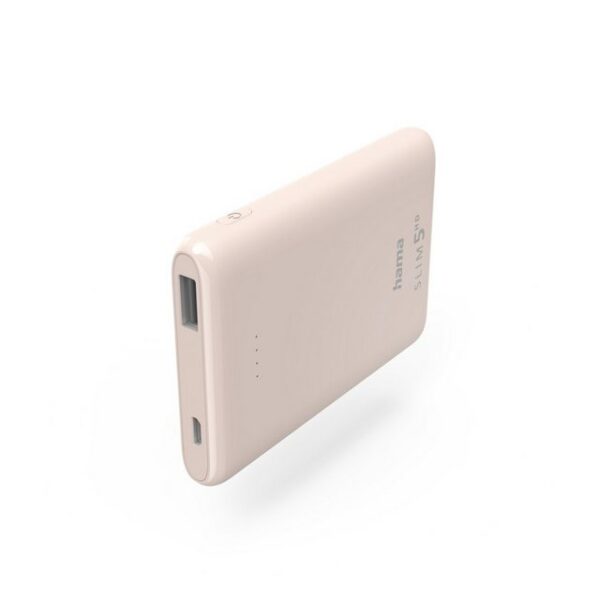 Hama SLIM 5HD 5000mAh, Hellrosa Powerbank (2 St)