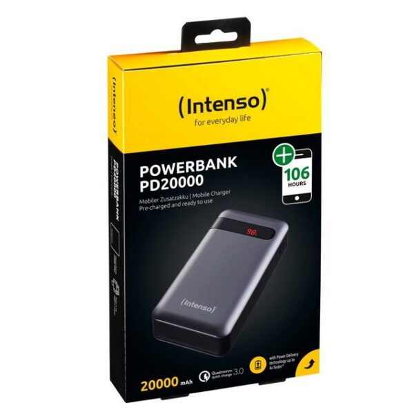 Intenso Powerbank mobile Ladestation PD 20000 mAh Typ C 2x USB OUT schwarz Powerbank