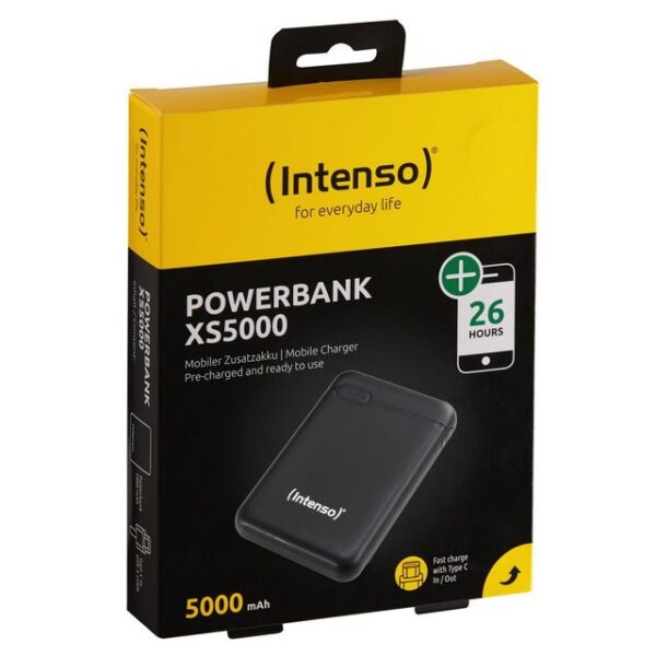 Intenso Powerbank mobile Slim XS 5000 mAh Typ A / C USB OUT schwarz Powerbank