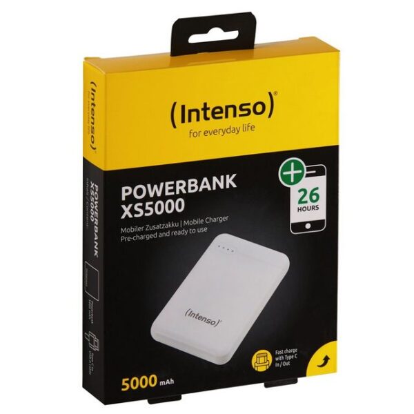 Intenso Powerbank mobile Slim XS 5000 mAh Typ A / C USB OUT weiß Powerbank