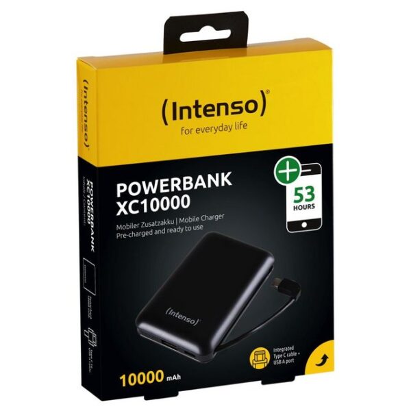 Intenso Powerbank mobile XC 10000 mAh Ladegerät USB Typ C 2x USB OUT schwarz Powerbank