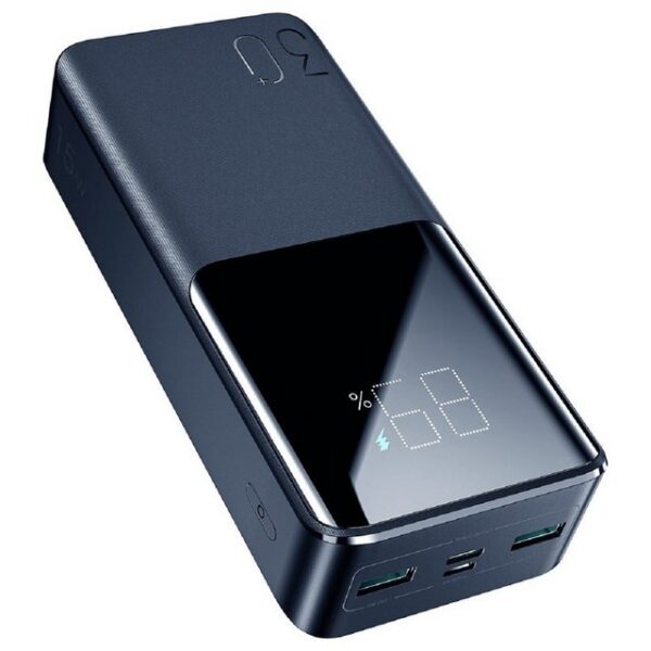 JOYROOM 15W 30000mAh Powerbank, externer Akku, 3 Ausgangsports, Schwarz Powerbank