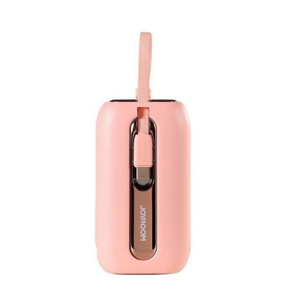 JOYROOM Powerbank 10000mAh mit 2 integrierten USB C und iPhone Kabeln pink Powerbank (1 St)