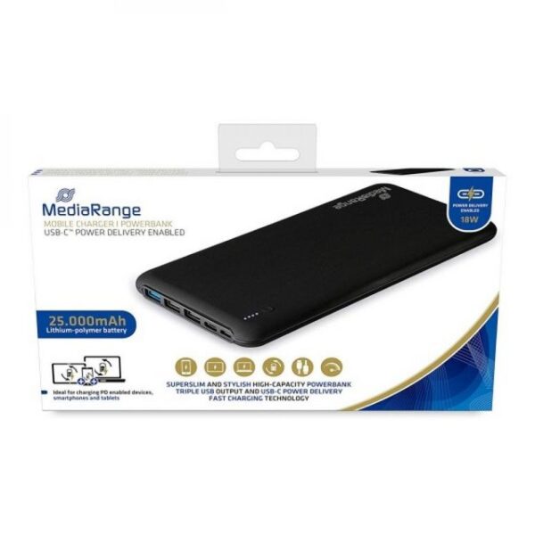 Mediarange MediaRange Mobiles Ladegerät I Powerbank, 25.000mAh, mit USB-C™ Power Powerbank