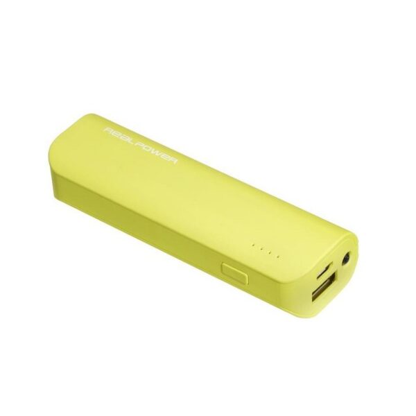 Realpower PB-2600 Powerbank 2600 mAh, Mobiles Ladegerät, LED, Smartphone, Akku, Handy, USB, Zusatzakku