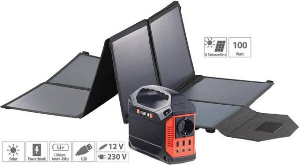 Revolt HSG-420 Solarpanel Powerbank Powerstation Solar Powerbank (12 V), Mobiles Solarpanel