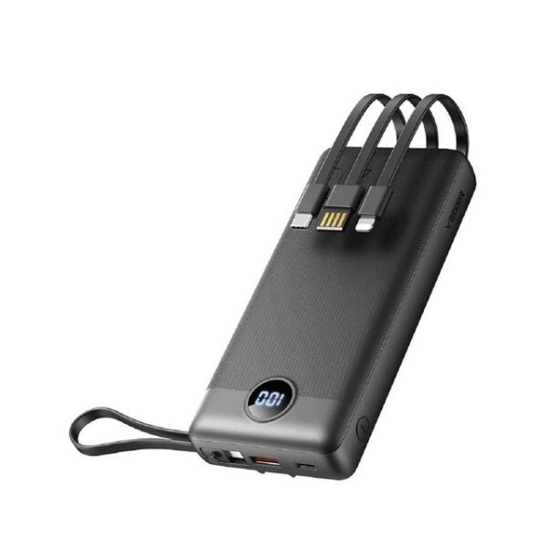 VEGER 20 000mAh (Micro + Typ C + iPhone) schnelles Aufladen Schwarz Powerbank