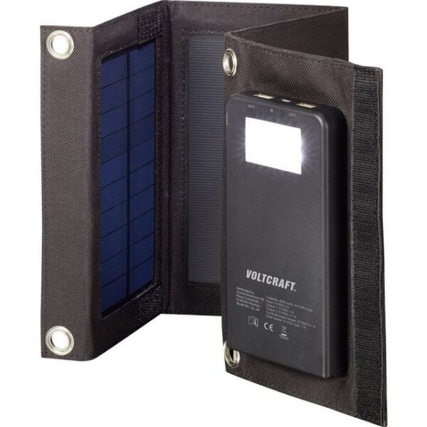 VOLTCRAFT PowerBank mit 3 Solarpanel Solarladegerät