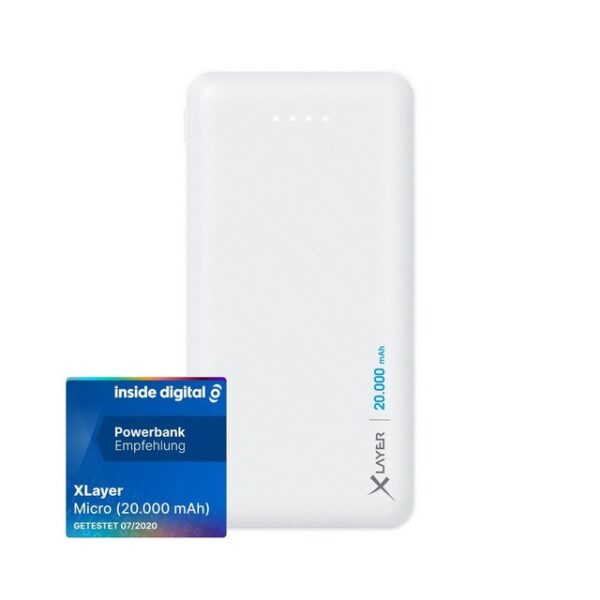 XLAYER Powerbank Micro 20000mAh Akku schnelles Aufladen externes Ladegerät Powerbank