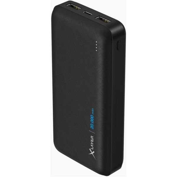 XLAYER XLayer Solid 20.000mAh Powerbank schwarz - tragbares Ladegerät Powerbank, Wasserfest und stoßfest