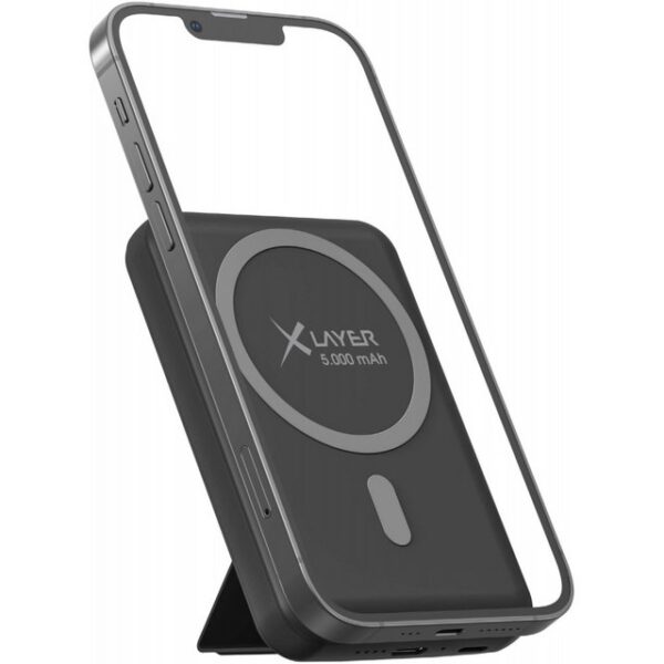 XLAYER xlayer magfix pro powerbank 5000mAh schwarz. Wireless Charger (Powerbank, MagSafe-kompatibel für iPhones, MagSafe-kompatibel für iPhones)