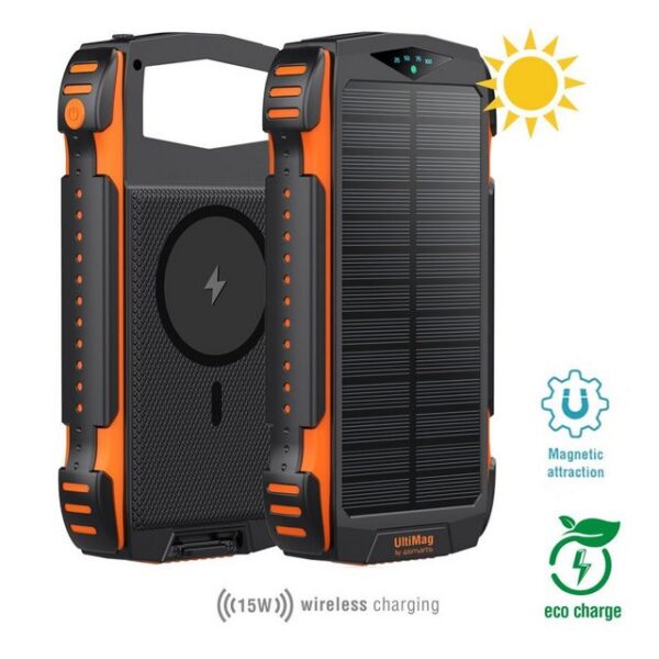 4smarts Solar Powerbank TitanPack UltiMag 20000mAh, schwarz Solar Powerbank