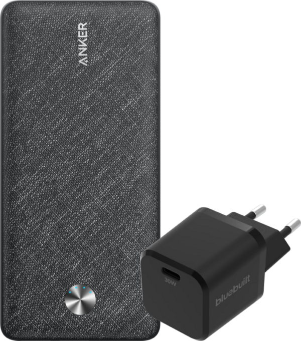 Anker Powerbank 20.000 mAh Quick Charge und Power Delivery Schwarz + Ladegerät 30 W Schwarz