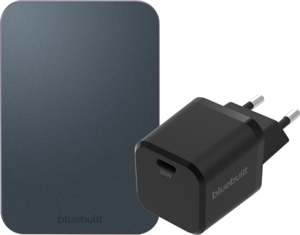 BlueBuilt Wireless Powerbank mit MagSafe-Magnet 5.000 mAh + Ladegerät 30 W Schwarz