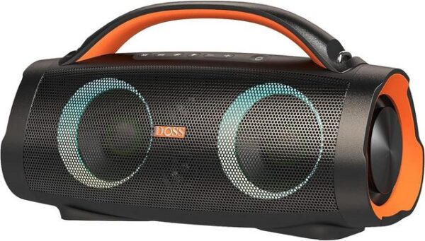 DOSS Extreme Boom+Bluetooth Draußen mit Wasserdichte IP67 100W Stereo Sound Bluetooth-Lautsprecher (10400mAh PowerBank, Farbe Licht, USB-C, Musikbox Box für Camping Pool)