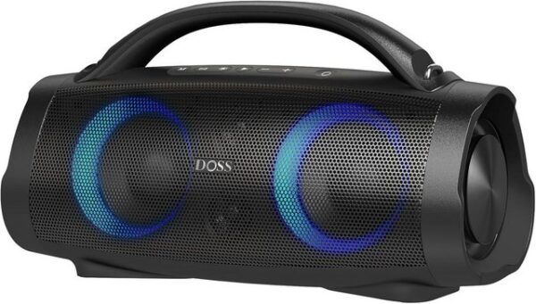 DOSS Extreme Boom+Bluetooth Draußen mit Wasserdichte IP67 100W Stereo Sound Bluetooth-Lautsprecher (10400mAh PowerBank, Farbe Licht, USB-C, Musikbox Box für Camping Pool)