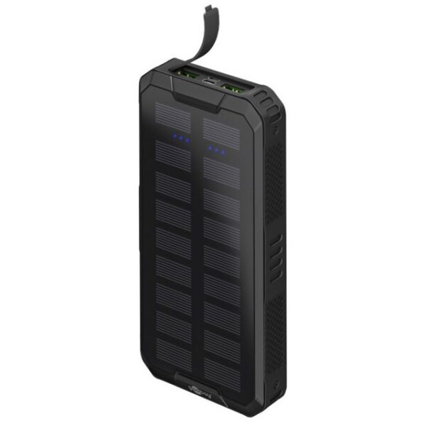 Goobay Goobay Solar Powerbank 20000 mAh LiPo Schwarz Statusanzeige, Outdoo Powerbank