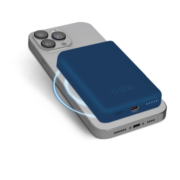 5000 mAh kabellose magnetische Powerbank, Blau