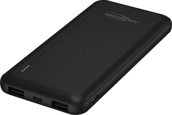 ANS 1700-0132 - Powerbank, Li-Ion, 10000 mAh, 2x USB, schwarz