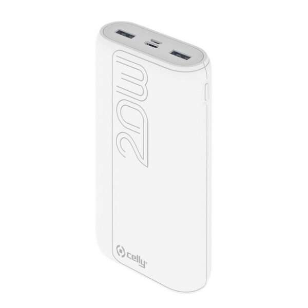 Celly Powerbank, Power Bank Celly 20000 mAh Weiß