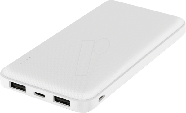 FONTASTIC 262418 - Powerbank, Li-Po, 10000 mAh, USB / USB-C, weiß