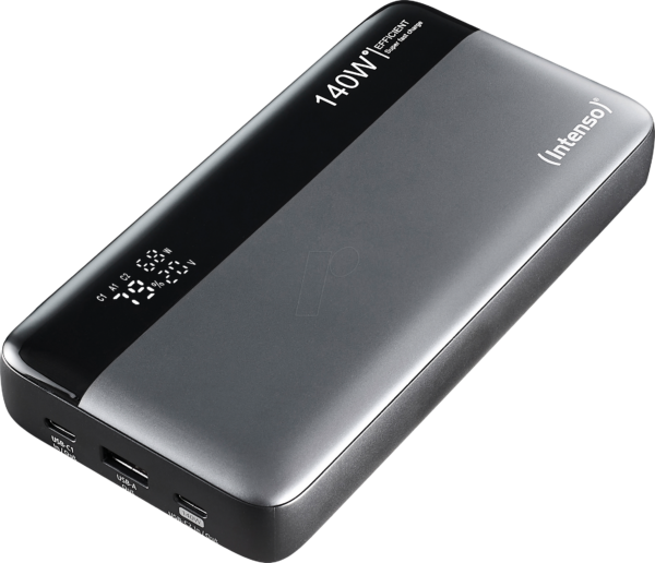 INTENSO 7350060 - Powerbank HE25000, Li-Po, 25000 mAh, 140 W PD, USB-A, USB-C, gra