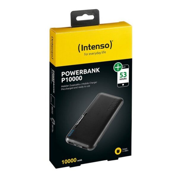 Intenso Powerbank, Powerbank INTENSO P10000 Schwarz 10000 mAh (1 Stück)