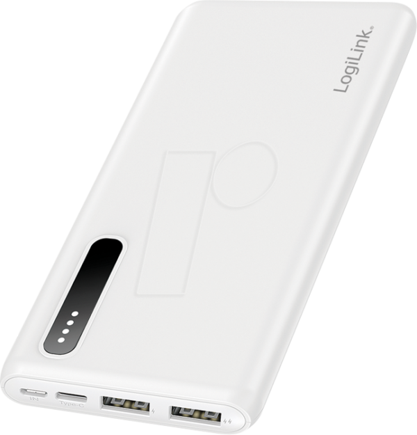 LOGILINK PA0311W - Powerbank, Li-Po, 8000 mAh, 2x USB-A, weiß