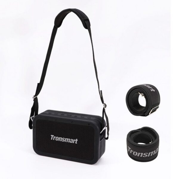 Tronsmart Tragbarer Außenlautsprecher Force Max 80 W, Tri-Bass-EQ-Effekte Bluetooth-Lautsprecher (TWS, integrierte Powerbank, tragbarer Gurt für Outdoor-Aktivitäten)