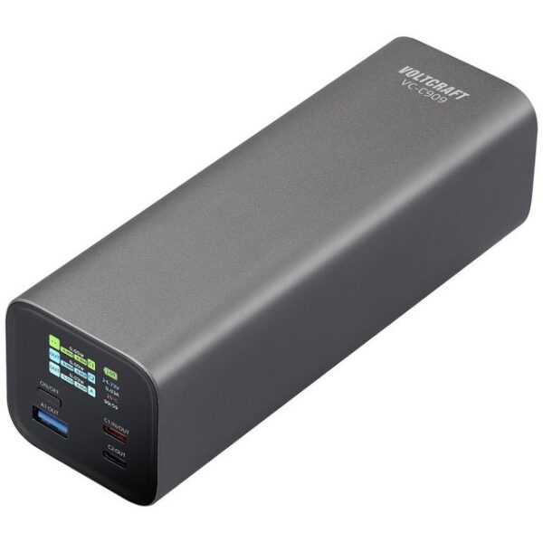 VOLTCRAFT VOLTCRAFT VC-C909 Powerbank 27000 mAh USB PD 3.1 Li-Ion Schwarz-Silbe Powerbank 27000 mAh