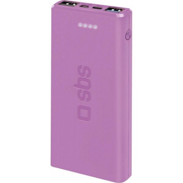 sbs SBS Powerbank 10.000 mAh Light Pink für mobiles Laden. Powerbank Powerbank 10.000 mAh 2 USB 2.1 A, Stylisches Light Pink Design