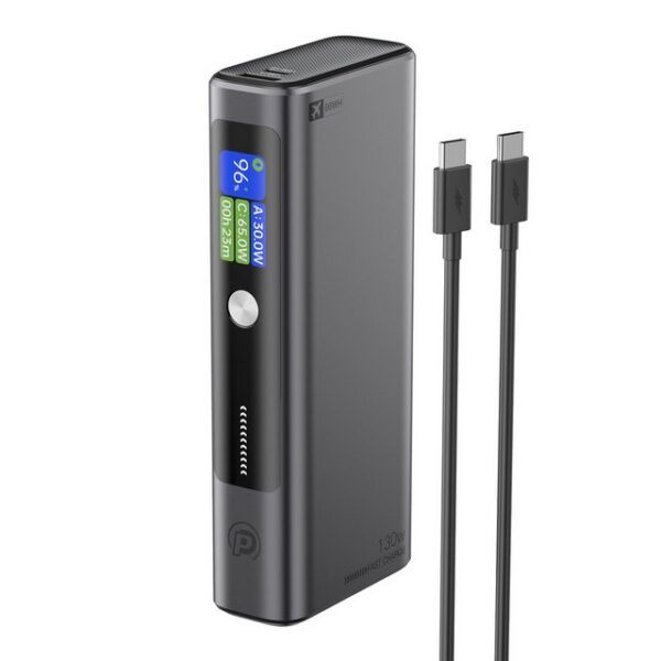 poweradd pro 130W Powerbank 18400 mAh Laptop-Ladegerät, 3-Port-Externer Akku, Powerbank 18400 mAh (1 St), Smart Digital Display, Kompatibel mit iPhone 16/15/14 Serie, Samsung